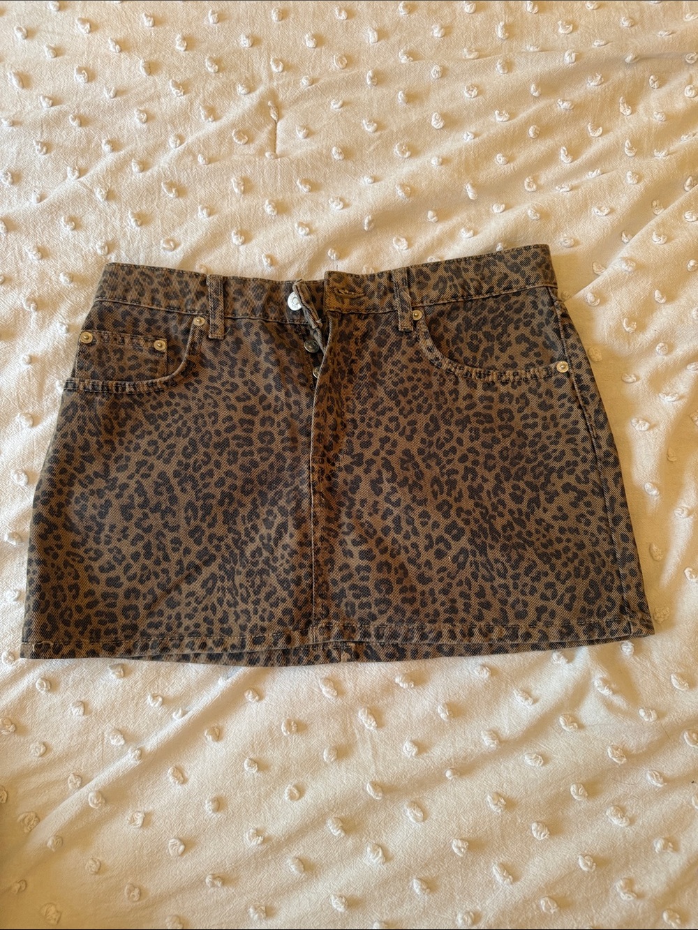 Zara Leopard Print Brown Mini Skirt - Women's Stylish Denim Look